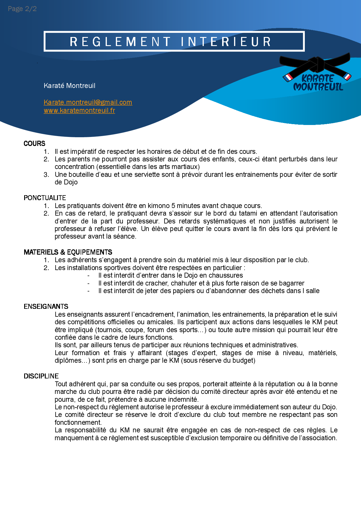 Règlement intérieur page 2